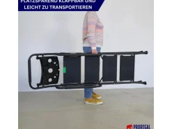PROREGAL Profi-Trittleiter Klappbar Mit Handbügel Und Werkzeugablage 4 Stufen 160x51x87cm Traglast 150kg Stahl Schwarz Klappleiter Haushaltsleiter* Leitern