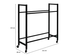 PROREGAL Reifenregal CARERRA Auf Rollen HxBxT 115 x 111 x 40 cm Bis Zu 8 Reifen Auf 2 Ebenen Schwarz