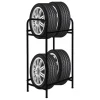PROREGAL Reifenregal CARRERO HxBxT 104 x 55 x 40 cm Bis Zu 4 Reifen Auf 2 Ebenen Schwarz* Regale Schwarz