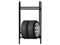 PROREGAL Reifenregal CARRERO HxBxT 104 x 55 x 40 cm Bis Zu 4 Reifen Auf 2 Ebenen Schwarz* Regale Schwarz