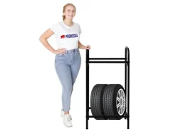 PROREGAL Reifenregal CARRERO HxBxT 104 x 55 x 40 cm Bis Zu 4 Reifen Auf 2 Ebenen Schwarz* Regale Schwarz