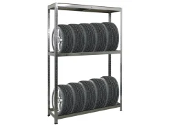 PROREGAL Reifenregal RAGNAR HxBxT 180 x 120 x 40cm Bis Zu 8 Reifen Auf 2 Ebenen + Ablage 265kg Fachlast* Kellerregale