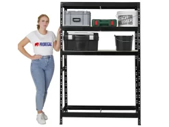 PROREGAL Reifenregal Tiger HxBxT 180 x 120 x 40 cm Bis Zu 6 Reifen Auf 1 Ebene + 3 Ablagen* Regale Schwarz