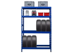 PROREGAL Reifenregal Tiger HxBxT 180 x 120 x 40 cm Bis Zu 12 Reifen auf 2 Ebene Und 2 Ablagen