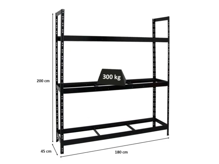 PROREGAL Reifenregal Tiger XL HxBxT 200 x 180 x 45 cm bis zu 21 Reifen auf 3 Ebenen