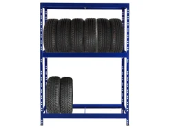 PROREGAL Reifenregal Tiger mit Fachboden HxBxT 180 x 130 x 50 cm bis zu 12 Reifen auf 2 Ebenen* Weitere Regale