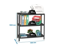 PROREGAL Schraubregal Panda Small HxBxT 100 x 110 x 40 cm Fachlast 90 kg Anthrazit* Kellerregale