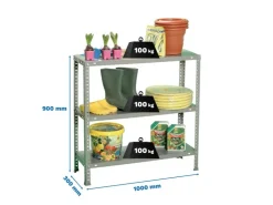 PROREGAL Schraubregal Panda Mini HxBxT 90 x 100 x 30 cm Fachlast 100 kg Grau* Schwerlastregal