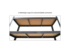 PROREGAL Schwerlastregal Ragnar für Gesamtlast 875 kg HxBxT 180 x 120 x 40 cm Kellerregal Steckregal Garagenregal Lagerregal* Metallregale|Regale Schwarz