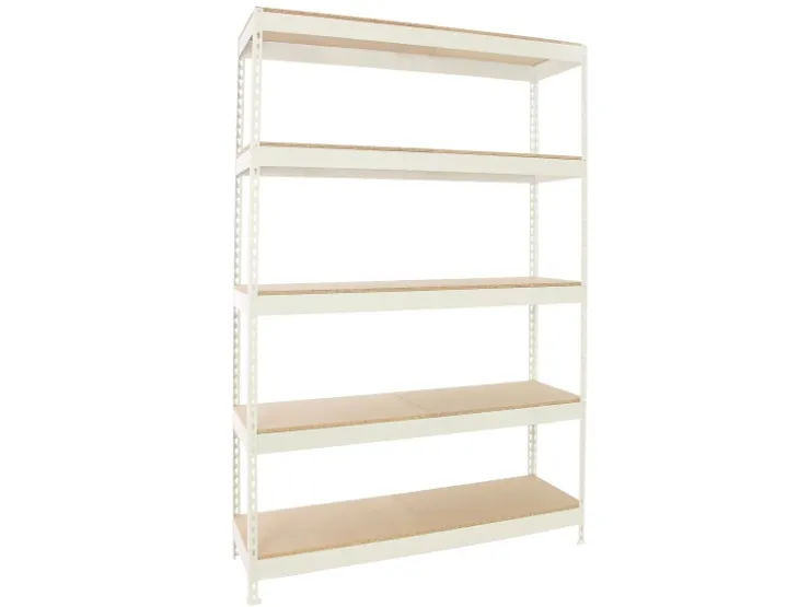 PROREGAL Schwerlastregal Wood Yeti Light Five HxBxT 200 x 100 x 60 cm Fachlast 300 kg Weiß* Regalsysteme