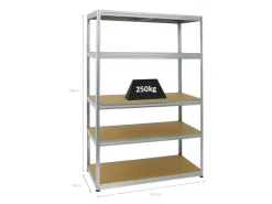 PROREGAL Schwerlastregal Big Elephant M HxBxT 180 x 120 x 60 cm Fachlast 250 kg* Metallregale|Schwerlastregal