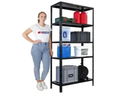 PROREGAL Schwerlastregal Ares HxBxT 180x90x40cm 5 Stahlplatten-Ebenen Fachlast 125 kg