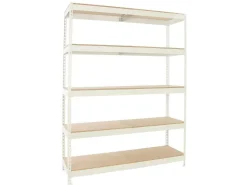 PROREGAL Schwerlastregal Wood Beast Five HxBxT 200 x 210 x 45 cm Fachlast 500 kg Weiß