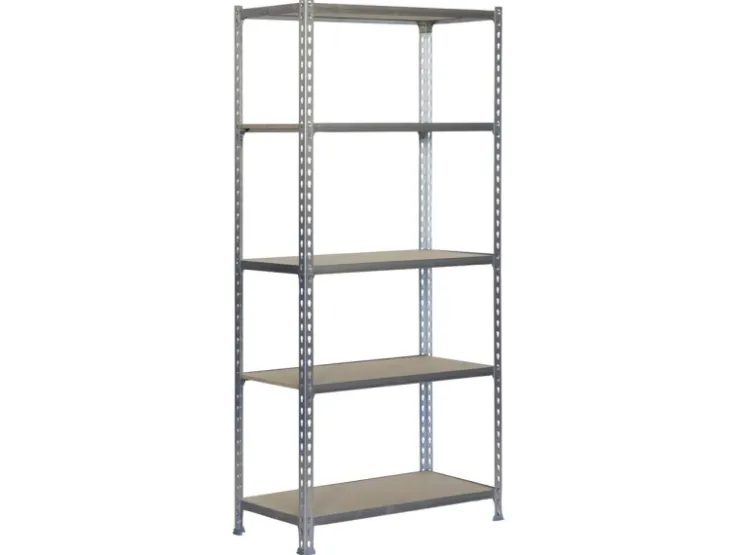 PROREGAL Schwerlastregal Big Muli HxBxT 200 x 100 x 40 cm 5 Fachböden Fachlast 150 kg Verzinkt