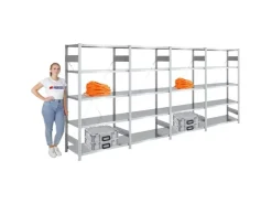 PROREGAL Schwerlastregal Silver Mamba Made In Germany  HxBxT 200 x 400 x 50 cm 5 Ebenen Je 150 kg Fachlast  Verzinkt* Schwerlastregal