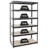 PROREGAL Schwerlastregal Giant Tiger HxBxT 200 x 120 x 60 cm Fachlast 265 kg 6-Ebenen Schwarz