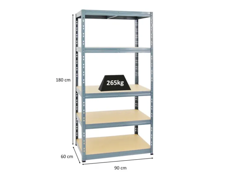 PROREGAL Schwerlastregal Tiger HxBxT 180 x 90 x 60 cm Fachlast 265 kg 5-Ebenen