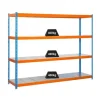 PROREGAL Schwerlastregal Big Metal Yeti Four HxBxT 200 x 150 x 45 cm Fachlast 400 kg Blau-Orange* Metallregale|Schwerlastregal