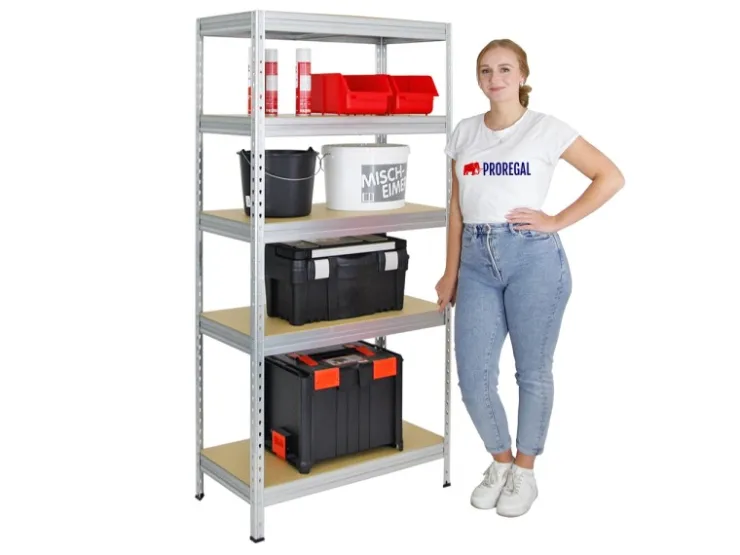 PROREGAL Schwerlastregal Rivet HxBxT 180 x 90 x 45 cm Fachlast 250 kg Innovatives Stecksystem
