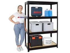 PROREGAL Schwerlastregal DINO HxBxT 180x120x60cm Fachlast 600kg* Regale Schwarz|Metallregale