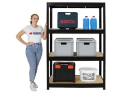 PROREGAL Schwerlastregal DINO HxBxT 180x120x60cm Fachlast 600kg* Regale Schwarz|Metallregale