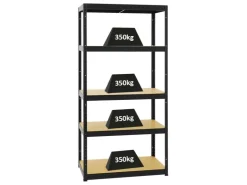 PROREGAL Schwerlastregal Slim Elephant S HxBxT 180 x 90 x 45 cm 5 Ebenen Fachlast 350 kg