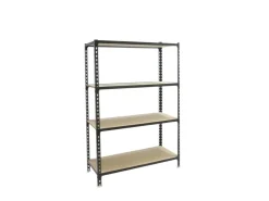 PROREGAL Schwerlastregal Mid Muli HxBxT 150 x 80 x 50 cm 4 Fachböden Fachlast 150 kg Anthrazit* Metallregale|Kellerregale