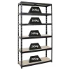 PROREGAL Schwerlastregal Giant Tiger XL HxBxT 220 x 120 x 40 cm Fachlast 265 kg 6-Ebenen Schwarz* Schwerlastregal