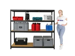 PROREGAL Schwerlastregal Giant Elephant HxBxT 160 x 180 x 60 cm Fachlast 200kg Schwarz* Kellerregale|Regale Schwarz