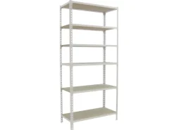 PROREGAL Schwerlastregal Giant Muli HxBxT 250 x 90 x 30 cm 6 Fachböden Fachlast 150 kg Weiß