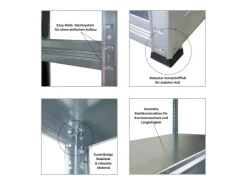 PROREGAL Schwerlastregal Steel Eagle HxBxT 180x100x60cm Fachlast 130kg Verzinkt* Schwerlastregal