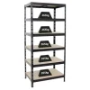 PROREGAL Schwerlastregal Giant Tiger HxBxT 200 x 90 x 60 cm Fachlast 265 kg 6-Ebenen Schwarz