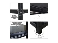 PROREGAL Schwerlastregal Ragnar HxBxT 180x90x40cm 5 Stahlplatten-Ebenen Fachlast 125 kg