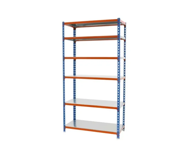 PROREGAL Schwerlastregal Giant Metal Shark HxBxT 250 x 100 x 50 cm Fachlast 180 kg Blau-Orange* Metallregale|Schwerlastregal