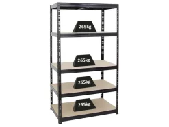 PROREGAL Schwerlastregal Tiger HxBxT 180 x 100 x 60 cm Fachlast 265 kg 5-Ebenen* Metallregale|Schwerlastregal
