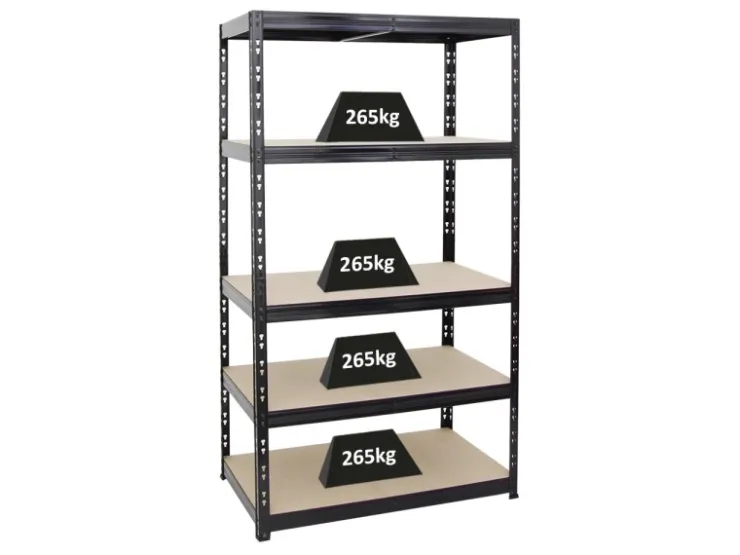 PROREGAL Schwerlastregal Tiger HxBxT 180 x 100 x 60 cm Fachlast 265 kg 5-Ebenen* Metallregale|Schwerlastregal