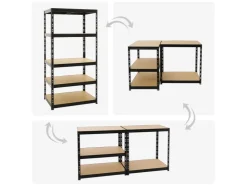 PROREGAL Schwerlastregal Tiger HxBxT 180 x 100 x 60 cm Fachlast 265 kg 5-Ebenen* Metallregale|Schwerlastregal