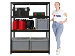 PROREGAL Schwerlastregal Big Elephant HxBxT 160 x 120 x 60 cm Fachlast 200kg Schwarz* Schwerlastregal