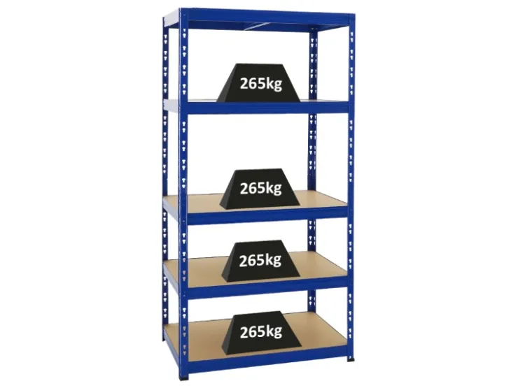 PROREGAL Schwerlastregal Tiger HxBxT 180 x 90 x 60 cm Fachlast 265 kg 5-Ebenen* Metallregale|Kellerregale
