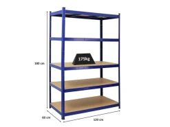 PROREGAL Schwerlastregal Taurus HxBxT 180 x 120 x 60 cm Fachlast 175 kg* Kellerregale|Schwerlastregal