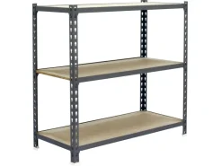 PROREGAL Schwerlastregal Baby Muli HxBxT 90 x 90 x 30 cm 3 Fachböden Fachlast 150 kg Grau* Schwerlastregal