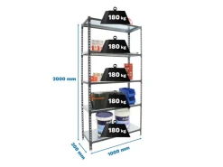 PROREGAL Schwerlastregal Big Metal Shark HxBxT 200 x 100 x 30 cm Fachlast 180 kg Anthrazit-Verzinkt* Metallregale