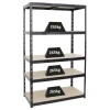 PROREGAL Schwerlastregal Giant Tiger HxBxT 200 x 120 x 60 cm Fachlast 265 kg 5-Ebenen Schwarz