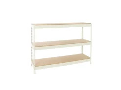 PROREGAL Schwerlastregal Wood Beast Three HxBxT 200 x 240 x 45 cm Fachlast 400 kg Weiß