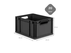 PROREGAL SparSet 5x Eurobox Nextgen Grip Mit Auflagedeckel Und en Verschlüssen HxBxT 22x30x40cm 20 Liter Griffe Offen