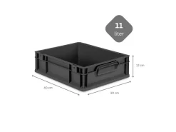 PROREGAL SparSet 5x Eurobox Nextgen Grip Mit Auflagedeckel Und en Verschlüssen HxBxT 22x30x40cm 20 Liter Griffe Offen