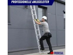 PROREGAL Sprossen-Anlegeleiter Economy Plus Ohne Traverse 5 Sprossen Arbeitshöhe 2,43 m Traglast 150 kg* Leitern