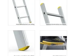 PROREGAL Sprossen-Anlegeleiter Economy Plus Ohne Traverse 5 Sprossen Arbeitshöhe 2,43 m Traglast 150 kg* Leitern