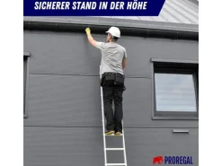 PROREGAL Sprossen-Anlegeleiter Economy Plus Ohne Traverse 9 Sprossen Arbeitshöhe 3,46 m Traglast 150 kg* Klapptritte