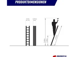 PROREGAL Sprossen-Anlegeleiter Economy Plus Ohne Traverse 9 Sprossen Arbeitshöhe 3,46 m Traglast 150 kg* Klapptritte